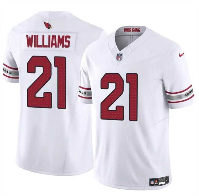 Men & Women & Youth Arizona Cardinals #21 Garrett Williams White 2024 F.U.S.E. Vapor Untouchable Limited Stitched Jersey